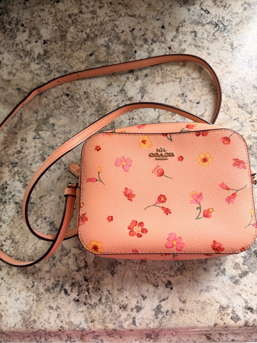 Coach Peach Floral Crossbody Bag